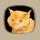 Cat w/Orange Head Pin